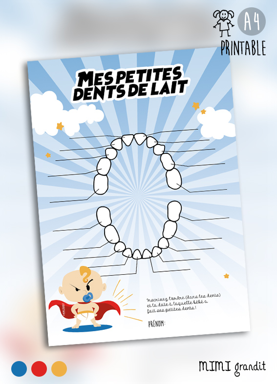fiche dents bébé superhero a telecharger