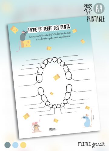 fiche perte dents de lait enfant souris a telecharger