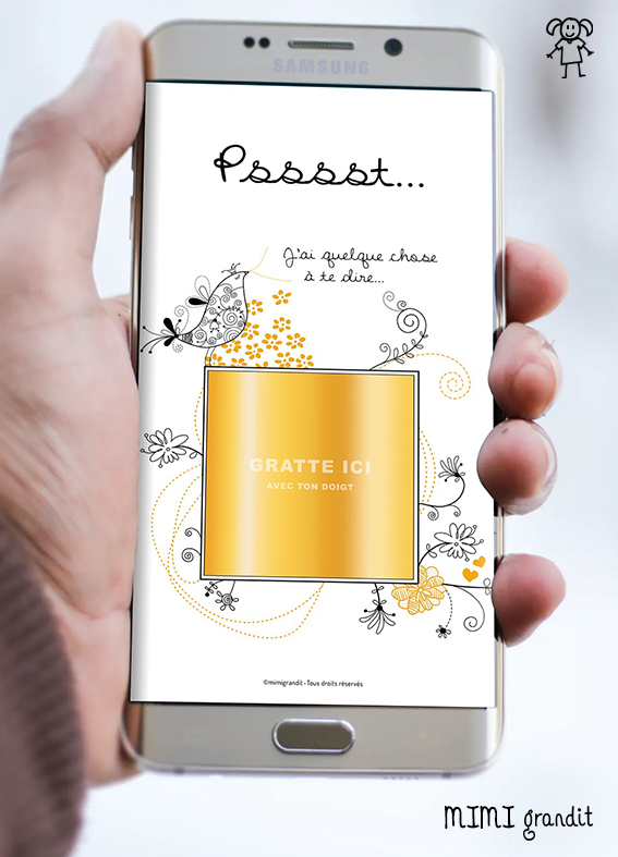 carte-à-gratter-arabesques-jaune-annonce-grossesse 4