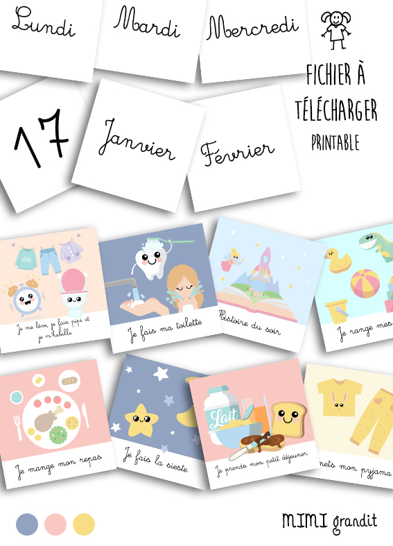 Magnets emploi du temps routine matin soir
