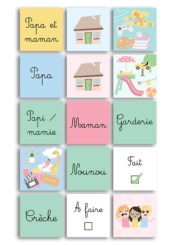 Magnets emploi du temps routine matin soir4