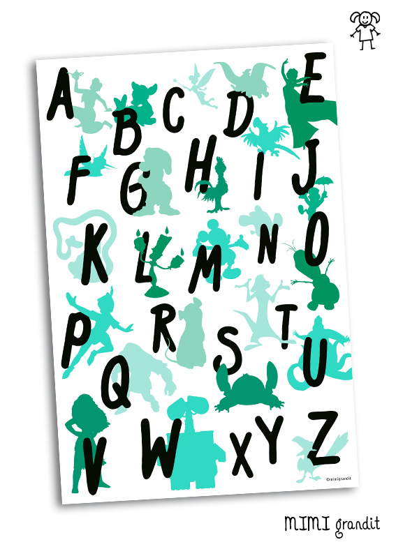 abécédaire disney printable