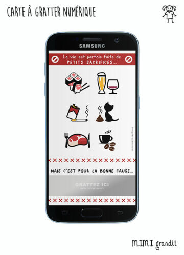 annoncer-sa-grossesse-avec-carte-a-gratter-sur-telephone-petits-sacrifices