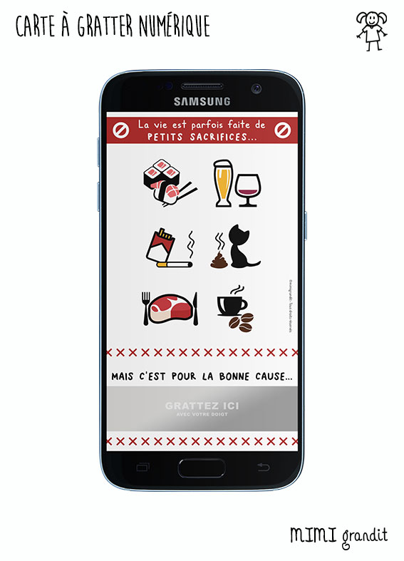 annoncer-sa-grossesse-avec-carte-a-gratter-sur-telephone-petits-sacrifices