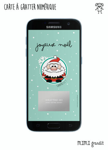 annoncer-sa-grossesse-à-Noël-carte-a-gratter-sur-telephone-pere-noel