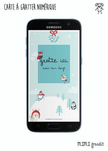 Carte à gratter numérique personnalisable Noël