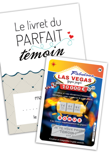 cadeau témoin mariage carte à gratter demande et livret