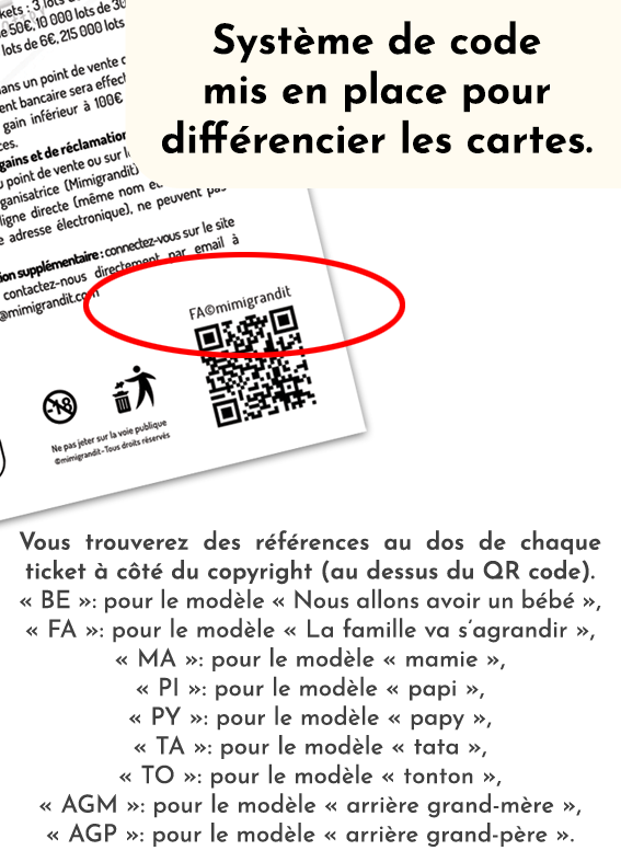carte à gratter annonce grossesse differencier tickets
