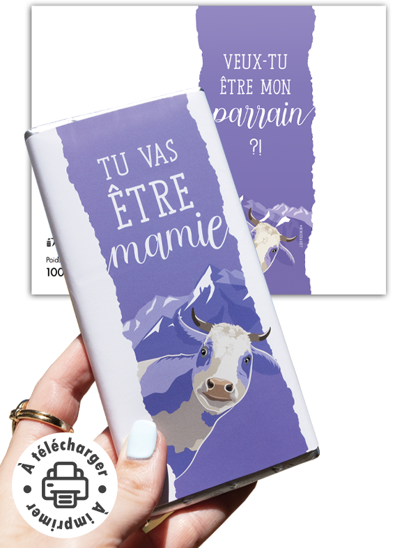 étiquette chocolat annonce grossesse tablette