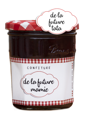 étiquette confiture annonce grossesse mamie tata