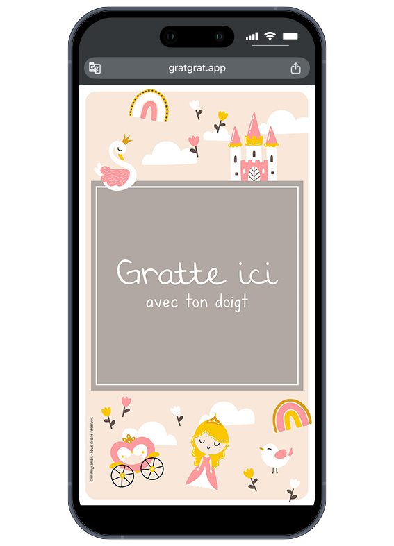 invitation-a-gratter-sur-telephone-princesse-cygne-chateau-rose-feerique