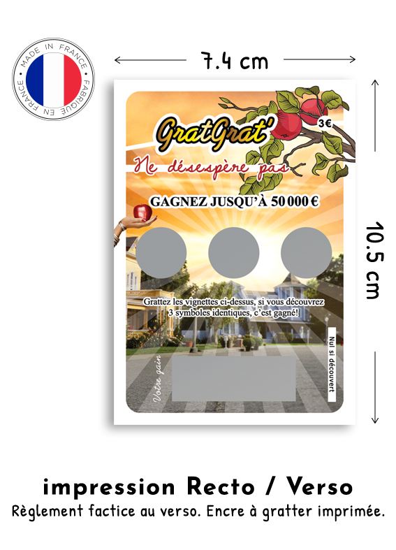 Ticket à gratter annonce grossesse avec symboles pommes et message surprise. Ticket à gratter annonce grossesse avec symboles pommes et message surprise.