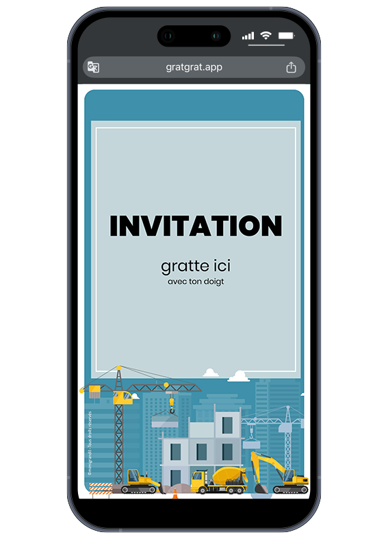 invitation-anniversaire-sur-telephone-chantier-grue-pelleteuse
