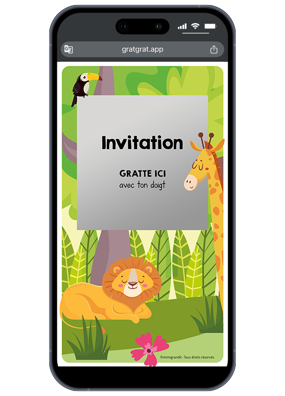 invitation-anniversaire-enfant-savane-numerique-lion-jungle