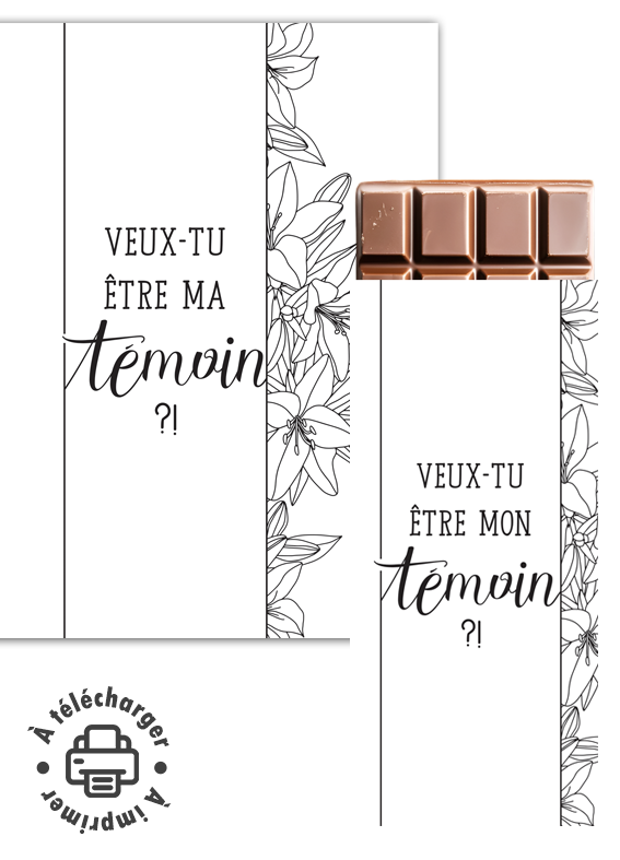 Demande témoin de mariage originale étiquette chocolat noir et blanc. Demande témoin de mariage originale étiquette chocolat noir et blanc.