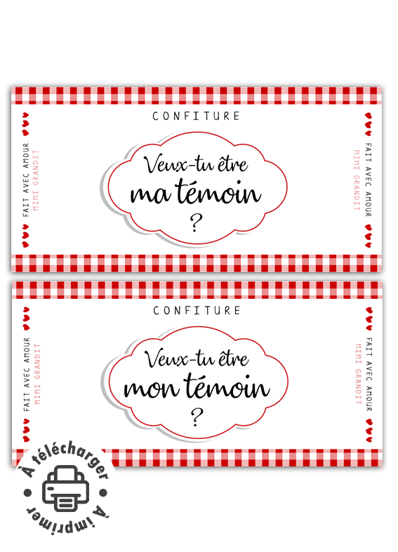 Demande témoin étiquette confiture personnalisée. Demande témoin étiquette confiture personnalisée.