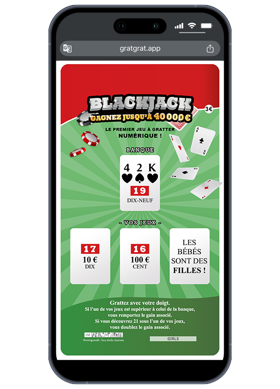 Jackpot émotionnel ! Partagez votre bonheur instantanément par SMS, WhatsApp ou mail. Annonce jumeaux numérique originale style jeu de casino montrant : "Les bébés sont des filles !".