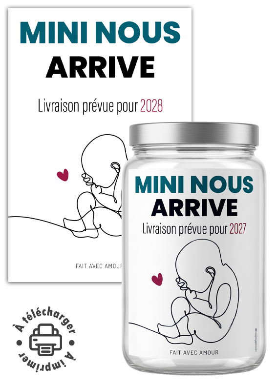 Étiquette Annonce Grossesse à Imprimer Mini Nous Arrive