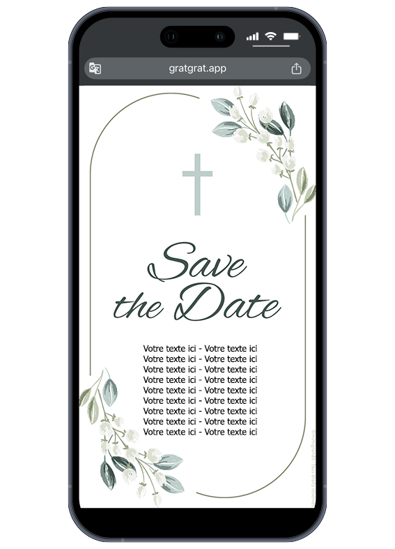 Carte à gratter virtuelle pour annoncer un baptême ou une communion Annonce baptême numérique avec date révélée après grattage interactif