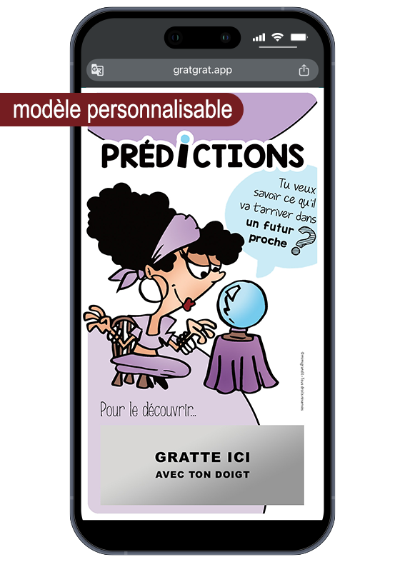 Pastille argentée interactive au singulier : « Gratte ici avec ton doigt ». Version au singulier avant grattage d'une carte virtuelle grossesse originale voyante avec la pastille grise Gratte ici avec ton doigt.